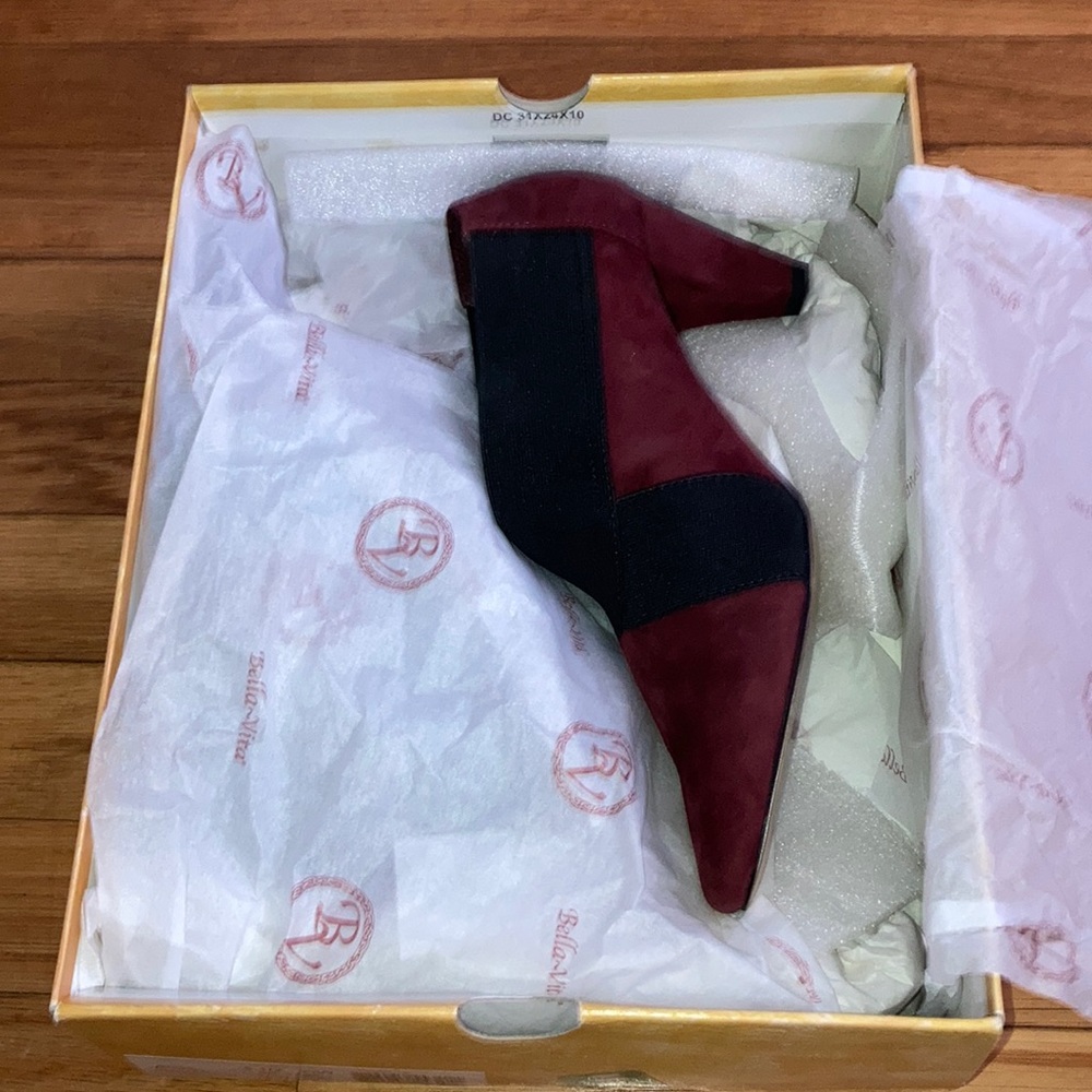 Bella Vita Burgundy Suede Booties